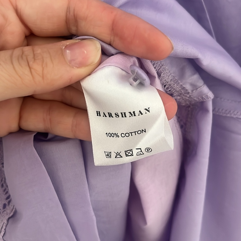 NWT  $304 Harshman Belle dress lilac puff sleeve maxi length size XS - Picture 14 of 14
